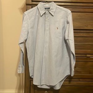 Mens Light Blue Button Down Polo